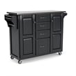 Homestyles Create-a-Cart Solid Wood Kitchen Cart w/Stainless Steel Top in Black