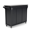 Homestyles Create-a-Cart Solid Wood Kitchen Cart w/Stainless Steel Top in Black