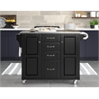 Homestyles Create-a-Cart Solid Wood Kitchen Cart w/Stainless Steel Top in Black