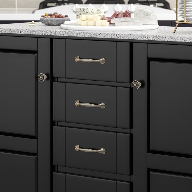 Homestyles Create-a-Cart Wood Rolling Kitchen Cart in Black