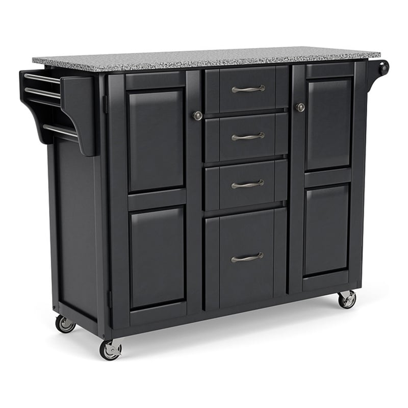 Homestyles Create-a-Cart Wood Rolling Kitchen Cart in Black