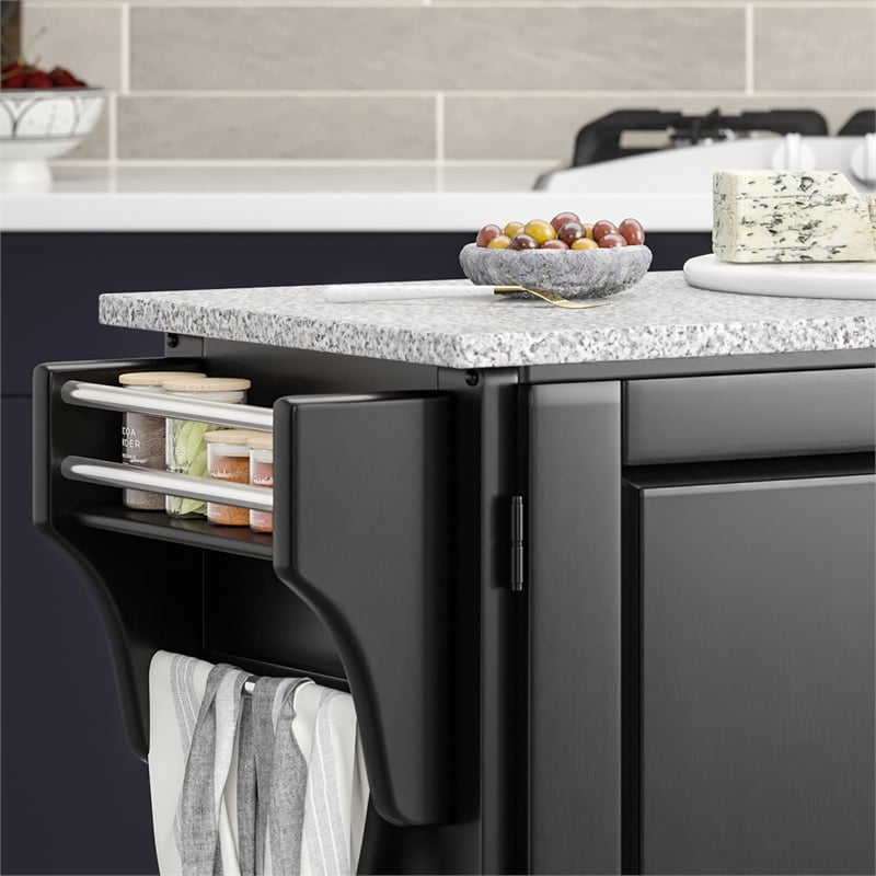 Homestyles Create-a-Cart Wood Rolling Kitchen Cart in Black