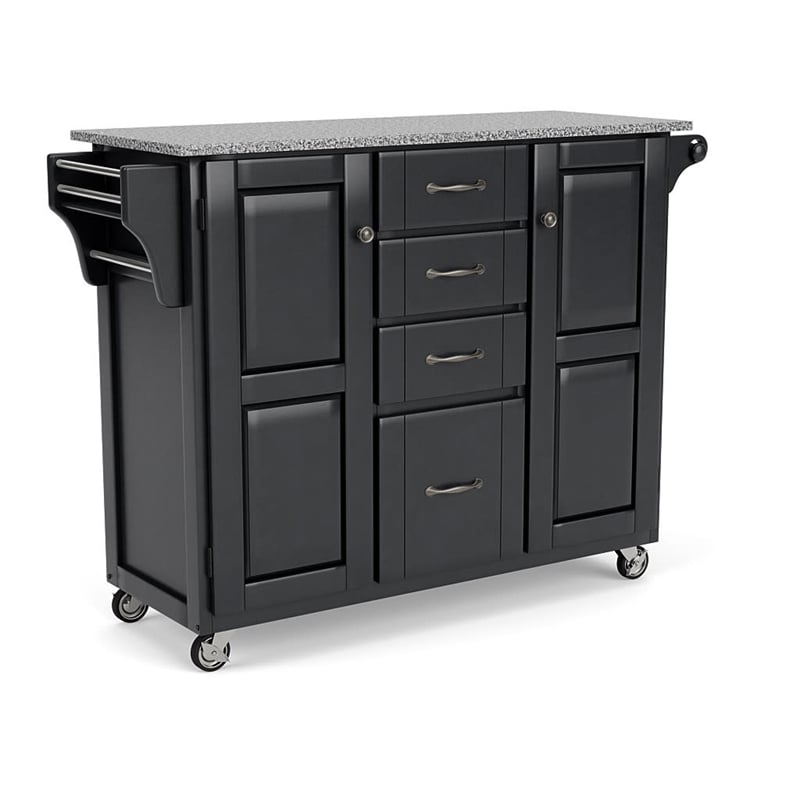 Homestyles Create-a-Cart Wood Rolling Kitchen Cart in Black