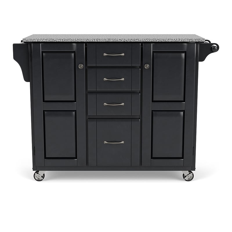 Homestyles Create-a-Cart Wood Rolling Kitchen Cart in Black