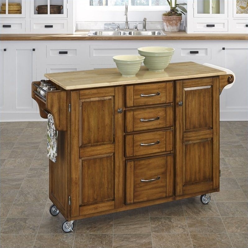 Homestyles Create-a-cart Brown Kitchen Cart 