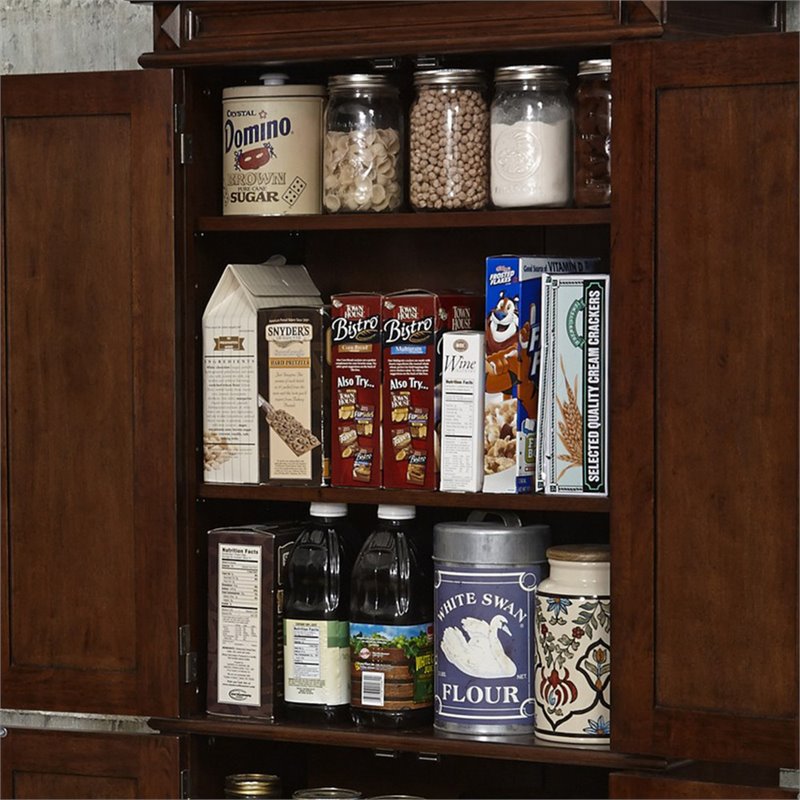 Homestyles Americana Wood Pantry in Brown | Cymax Business