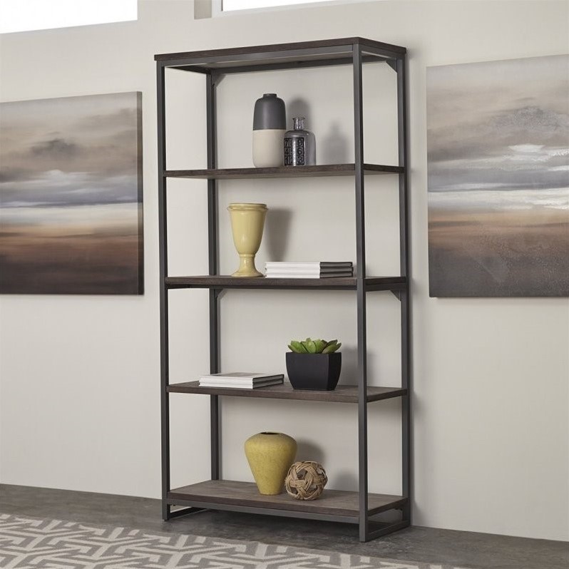 Homestyles Barnside Wood Metro Shelf in Gray Cymax Business