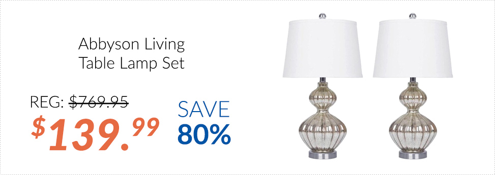 Abbyson Living Table Lamp Set $139.99 - Save 80%