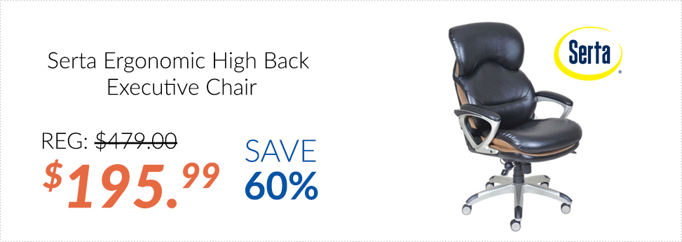 Serta Ergonomic High Back Executive Chair $195.99 - Save 60%