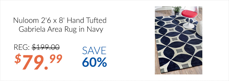 Nuloom 2'6 x 8' Hand Tufted Gabriela Area Rug in Navy $79.99 - Save 60%