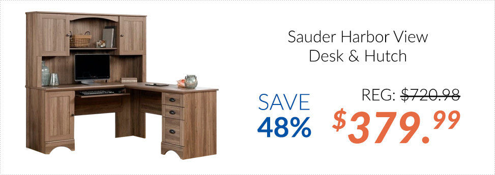 Sauder Harbor View Desk & Hutch $379.99 - Save 48%