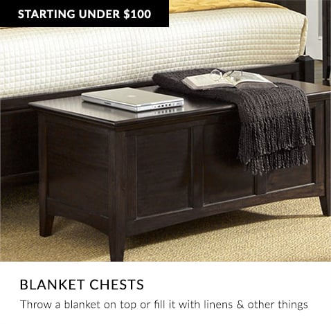 Blanket Chests: Throw a blanket on top or fill it with linens & other things