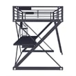 Linon Z-Bedroom Full Size Bunk Bed/Study Loft in Black Heavy Gauge Steel