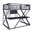 Linon Z-Bedroom Full Size Bunk Bed/Study Loft in Black Heavy Gauge Steel