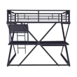 Linon Z-Bedroom Full Size Bunk Bed/Study Loft in Black Heavy Gauge Steel
