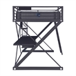 Linon Z-Bedroom Full Size Bunk Bed/Study Loft in Black Heavy Gauge Steel