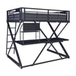 Linon Z-Bedroom Full Size Bunk Bed/Study Loft in Black Heavy Gauge Steel