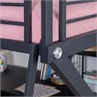 Linon Z-Bedroom Full Size Bunk Bed/Study Loft in Black Heavy Gauge Steel