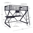 Linon Z-Bedroom Full Size Bunk Bed/Study Loft in Black Heavy Gauge Steel