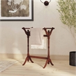 Linon Heirloom Solid Pine Wood Double Bar Blanket Rack in Cherry Stain