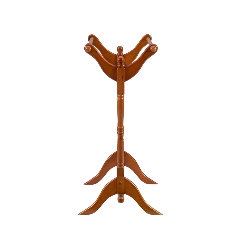 Linon Heirloom Solid Pine Wood Double Bar Blanket Rack in Oak Brown Stain