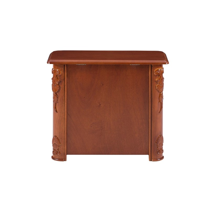 Linon Woodbury Wood Bed Steps with Storage in Brown