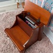 Linon Woodbury Wood Bed Steps with Storage in Brown