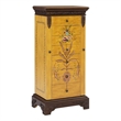 Linon Masterpiece Hand Painted Jewelry Armoire in Antique Parchment Yellow Wood