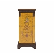 Linon Masterpiece Hand Painted Jewelry Armoire in Antique Parchment Yellow Wood