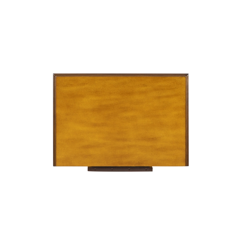 Linon Masterpiece Hand Painted Jewelry Armoire in Antique Parchment Yellow Wood