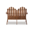 Linon Adirondack Solid Acacia Wood Outdoor Double Bench in Acorn Brown Stain