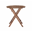 Linon Catalan Three Piece Outdoor Foldable Wood Bistro Set in Acorn Brown