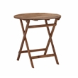 Linon Catalan Three Piece Outdoor Foldable Wood Bistro Set in Acorn Brown