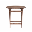 Linon Catalan Three Piece Outdoor Foldable Wood Bistro Set in Acorn Brown