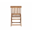 Linon Catalan Three Piece Outdoor Foldable Wood Bistro Set in Acorn Brown