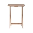Linon Acacia Wood Five Piece Tray Table Set with Planked Distressed Top in Gray
