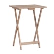 Linon Acacia Wood Five Piece Tray Table Set with Planked Distressed Top in Gray