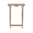 Linon Acacia Wood Five Piece Tray Table Set with Planked Distressed Top in Gray