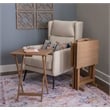 Linon Acacia Wood Five Piece Tray Table Set with Planked Distressed Top in Gray