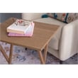 Linon Acacia Wood Five Piece Tray Table Set with Planked Distressed Top in Gray