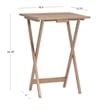 Linon Acacia Wood Five Piece Tray Table Set with Planked Distressed Top in Gray