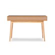 Linon Perry Wood Two Drawer Writing Desk in White and Natural