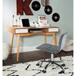 Linon Perry Wood Two Drawer Writing Desk in White and Natural