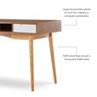 Linon Perry Wood Two Drawer Writing Desk in White and Natural