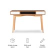 Linon Perry Wood Two Drawer Writing Desk in White and Natural