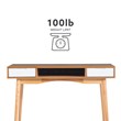 Linon Perry Wood Two Drawer Writing Desk in White and Natural