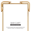 Linon Mia Metal and Mirrored Mid-Century 2 Level Rolling Bar Cart in Gold