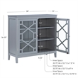 Linon Betty Large Wood Cabinet with 2 Glass Paneled Doors and 3 Shelves in Gray