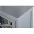 Linon Betty Large Wood Cabinet with 2 Glass Paneled Doors and 3 Shelves in Gray
