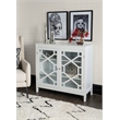 Linon Betty Large Wood Cabinet with 2 Glass Paneled Doors and 3 Shelves in White